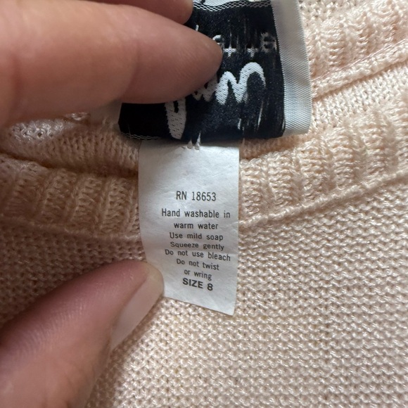 Ami Petite Cream and Pink Long Sleeve Sweater Dress Casual two piece - Picture 7 of 7